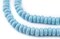The Bead Chest Baby Blue Glass Donut Beads - 24 Inch Strand of Indonesian Rondelle Java Glass Beads for Crafts & Jewelry Making